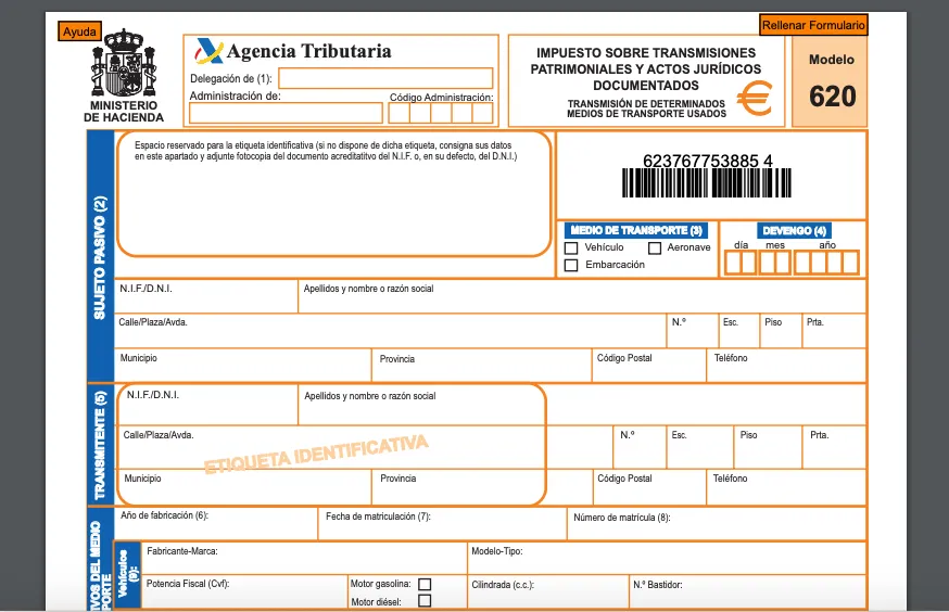 Cómo rellenar el Modelo 620 para la compra de un vehículo